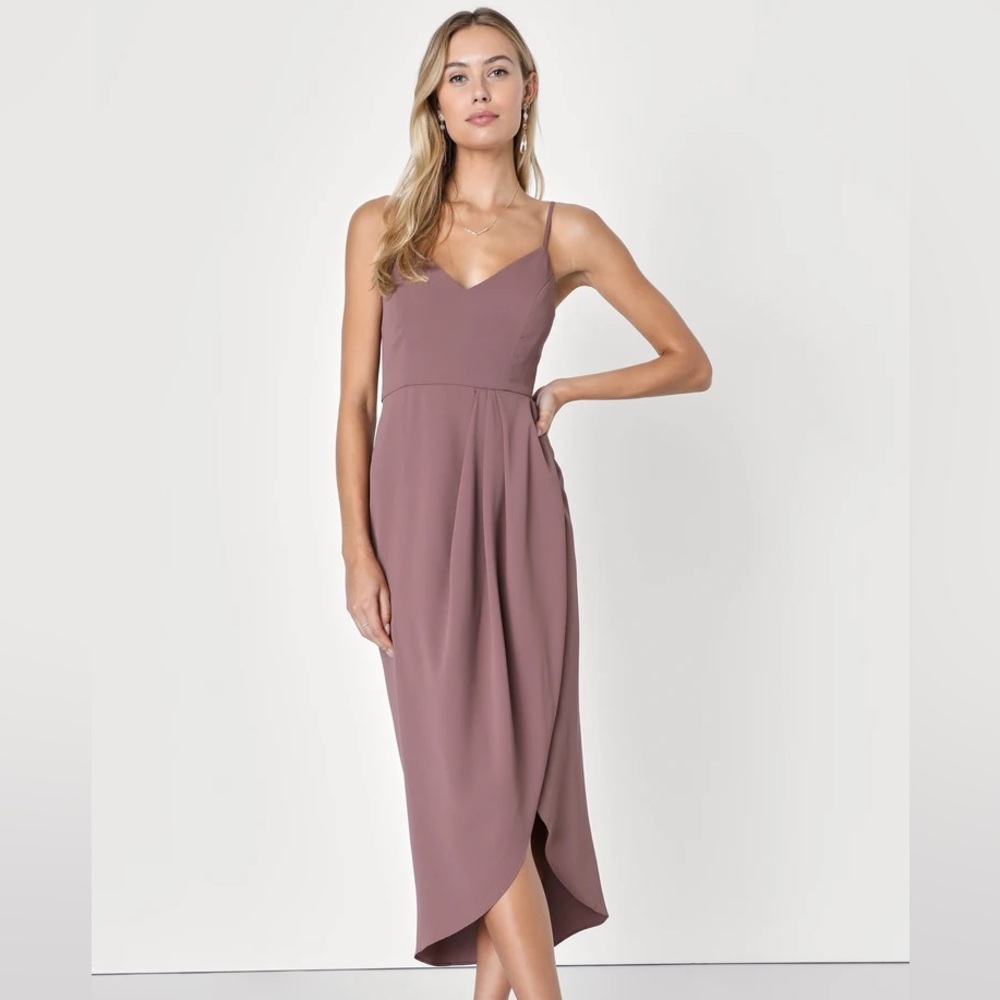 Lulus Reinette Mauve Purple Midi Dress